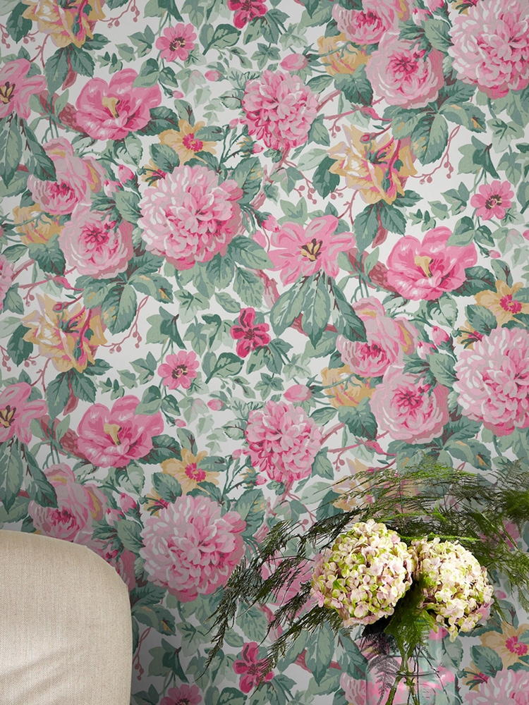 Laura Ashley Rose Aveline Rose A4 Wallpaper Sample - Image 1 of 3