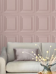 Laura Ashley Blush Redbrook Wood Panel Blush A4 Wallpaper Sample - Image 1 of 3