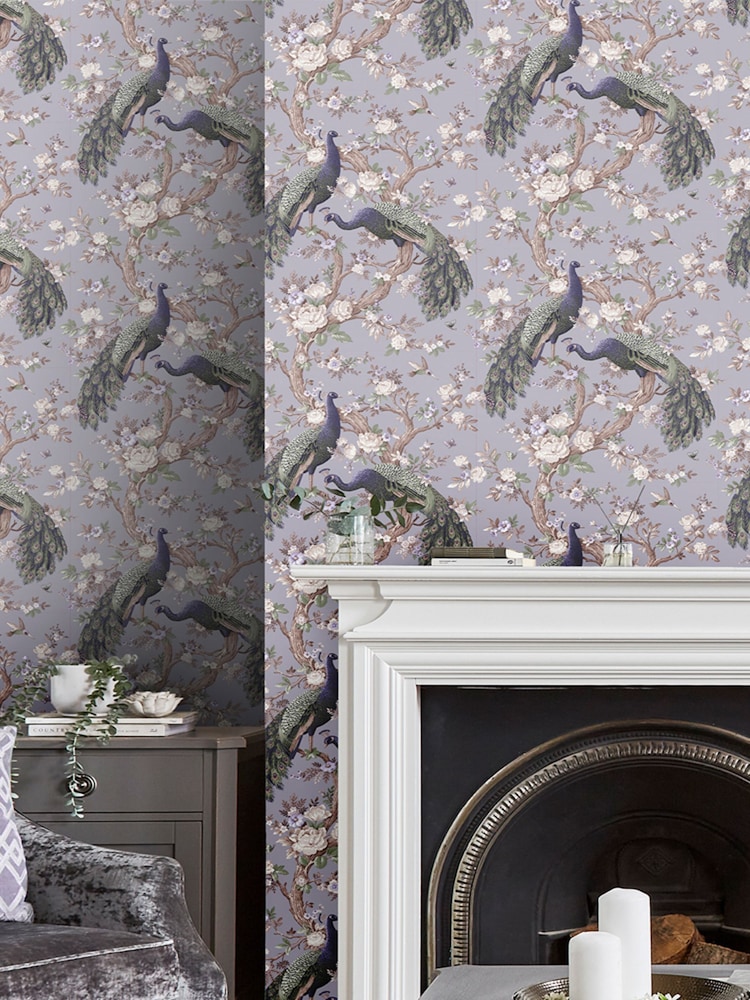 Laura Ashley Pale Iris Belvedere A4 Wallpaper Sample - Image 1 of 3