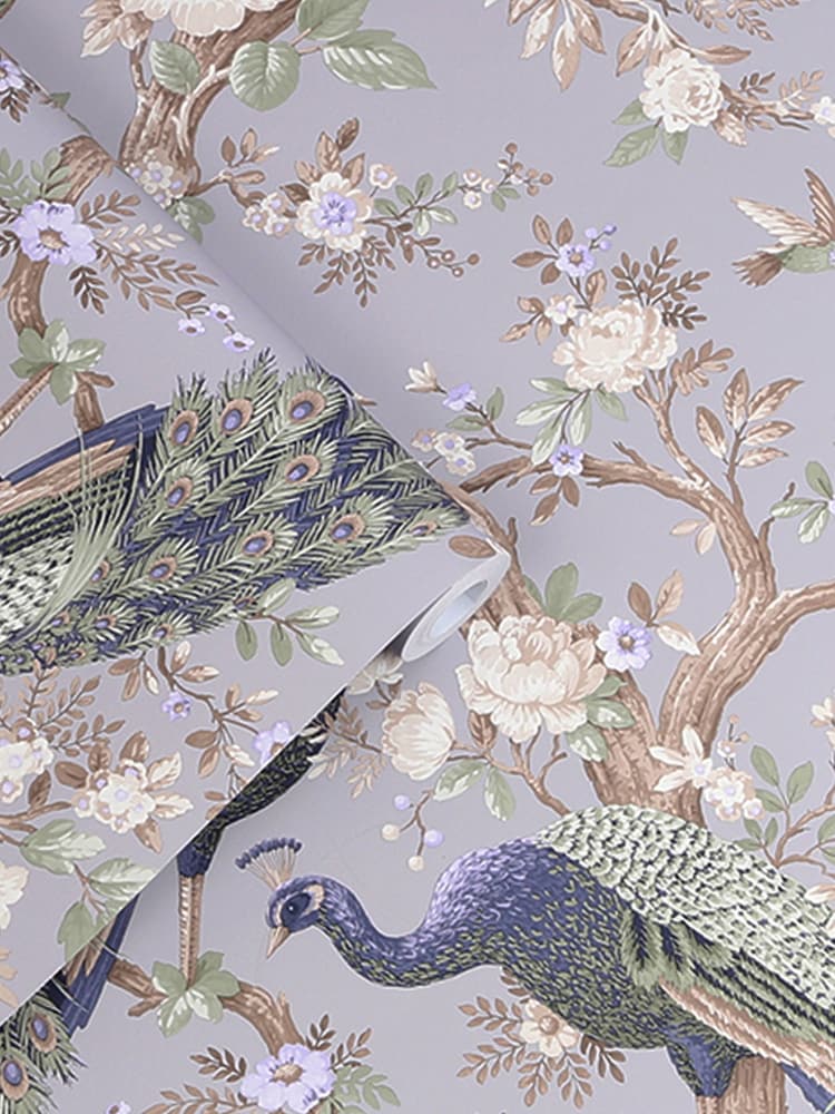 Laura Ashley Pale Iris Belvedere A4 Wallpaper Sample - Image 3 of 3