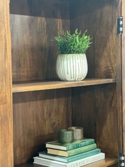 Kirei Home White Hand Carved Mango Wood Cabinet - Image 7 of 7