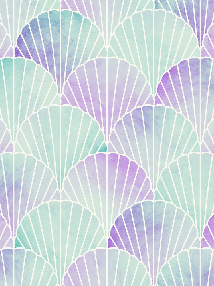 Mystic Purple Mermaid Seashell A4 Wallpaper Sample - Image 2 of 4