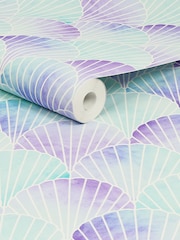 Mystic Purple Mermaid Seashell A4 Wallpaper Sample - Image 3 of 4