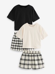 Black/White Woven Check Pyjamas 2 Pack (3-16yrs) - Image 1 of 9