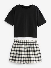Black/White Woven Check Pyjamas 2 Pack (3-16yrs) - Image 7 of 9