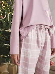 Lilac Purple Polar Bear Woven Bottom Pyjamas 1 Pack (3-16yrs) - Image 4 of 8