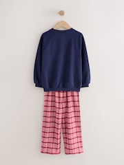 Navy/Red Check Bear Sweatshirt Pyjamas (2-16yrs) - Image 6 of 8