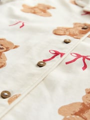 Ecru White Bear Print Button Through Pyjamas (3-16yrs) - Image 7 of 7