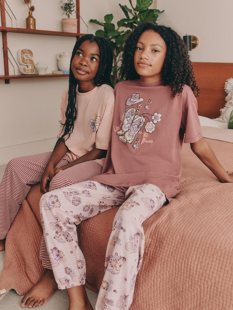 Pink Cowgirl Jogger Pyjamas 2 Pack - Image 3 of 3