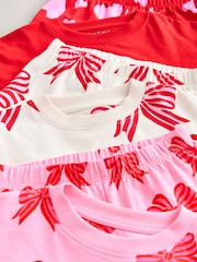 Red Bows/Hearts Joggers Pyjamas 3 Pack (3-16yrs) - Image 10 of 10