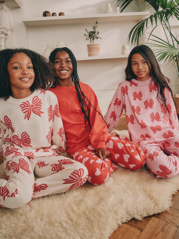 Red Bows/Hearts - Jogger-Schlafanzüge im 3er-Pack (3–16Jahre) - Bild 2 von 9