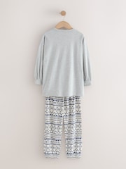 Blue/Grey Bear Print - Fairisle Pyjamas (3-16yrs) - Bild 2 von 4