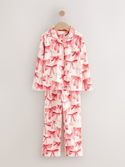 Red/White Bow Print Button Through Pyjamas (3-16yrs) - Image 5 of 9
