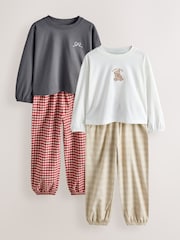 Oso neutro - Pack de 2 pijamas con pantalón tejido a cuadros (3-16 años) - Imagen 7 de 12