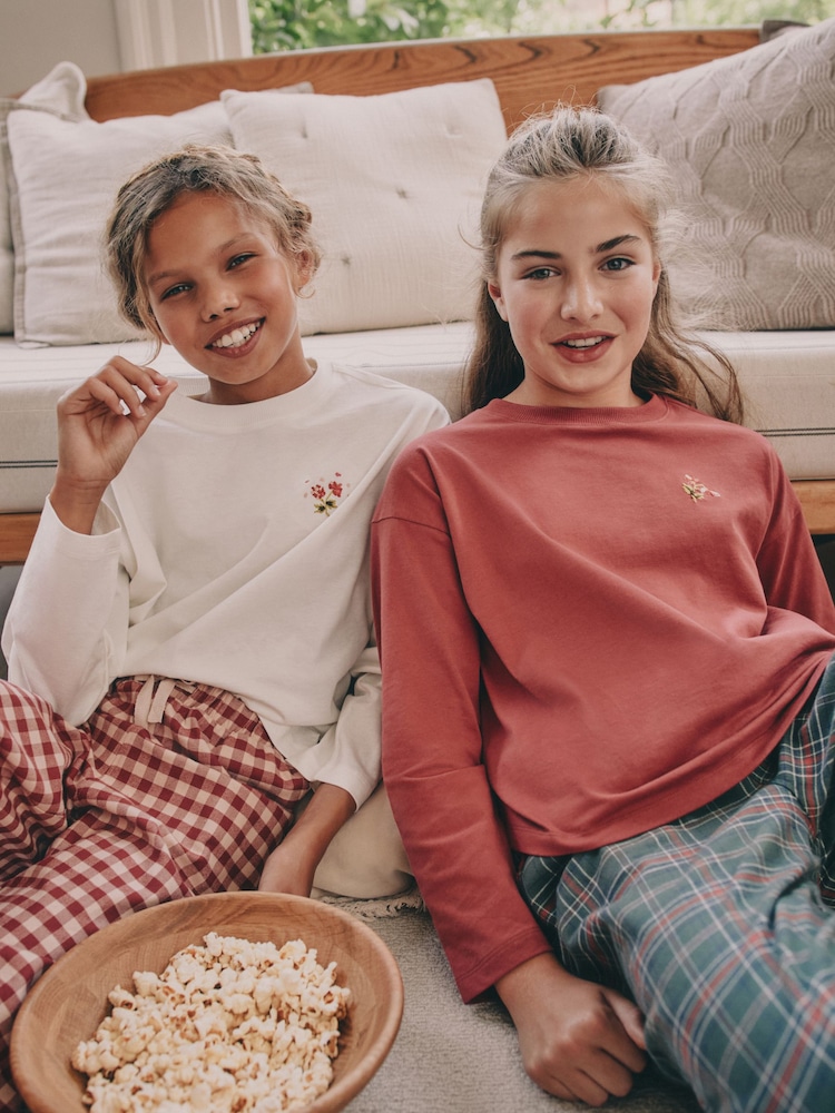 Red/Green Check Woven Bottom Pyjamas 2 Pack - Image 2 of 8