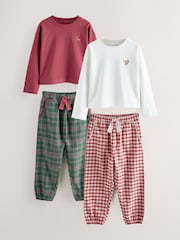 Red/Green Check Woven Bottom Pyjamas 2 Pack - Image 6 of 8