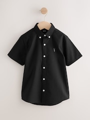 Black Logo Short Sleeve Cotton Rich Oxford Shirt (3-16yrs) - Image 1 of 4