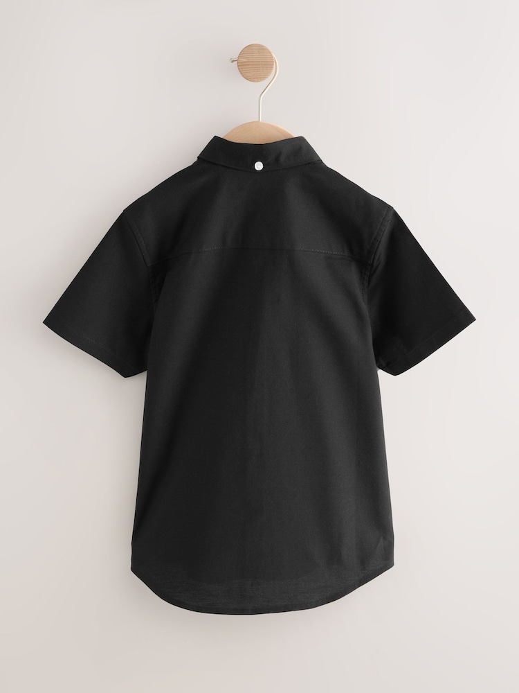 Black Logo Short Sleeve Cotton Rich Oxford Shirt (3-16yrs) - Image 2 of 4