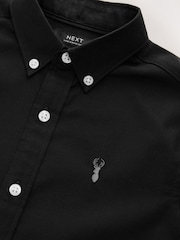 Black Logo Short Sleeve Cotton Rich Oxford Shirt (3-16yrs) - Image 3 of 4