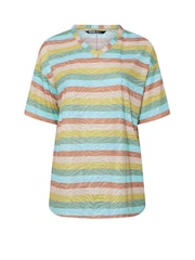 Yours Curve Orange Striped T-Shirt - Image 6 of 6