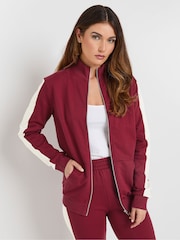 Long Tall Sally Red Side Panel Zip Up  100% Cotton Sweatshirt - Image 1 of 4