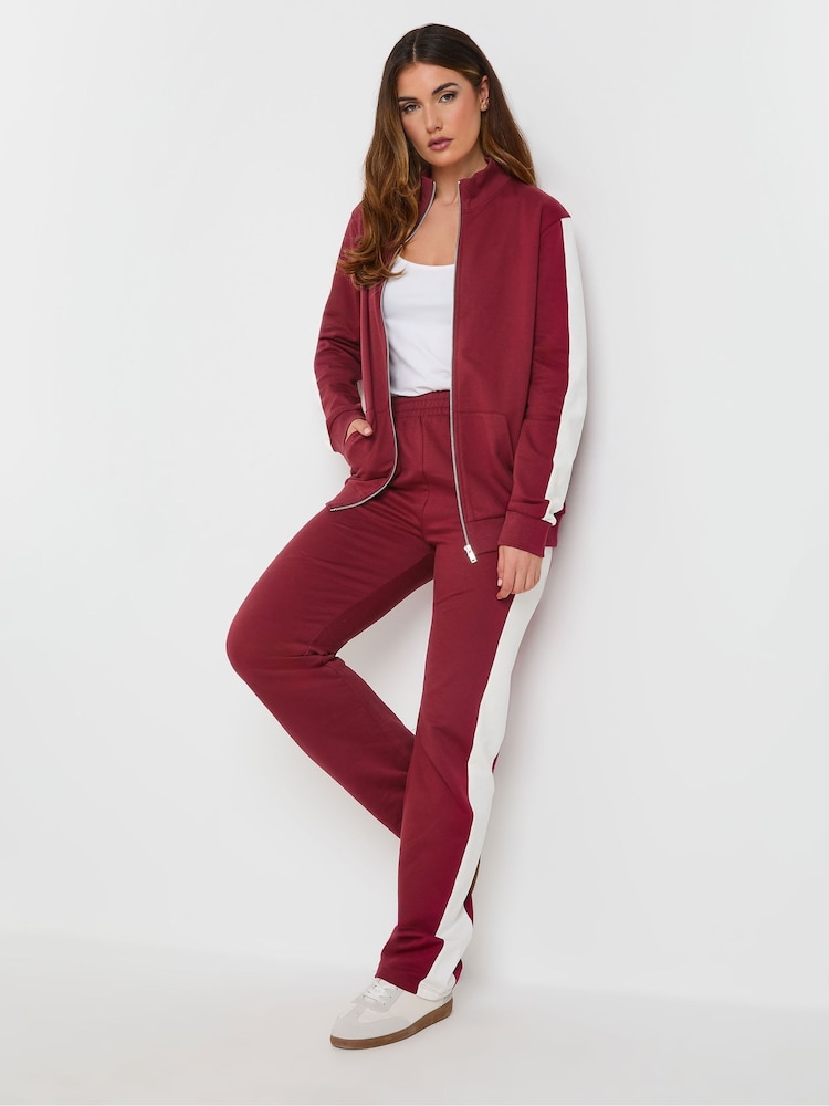 Long Tall Sally Red Side Panel Zip Up  100% Cotton Sweatshirt - Image 2 of 4