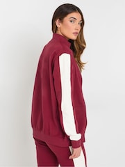 Long Tall Sally Red Side Panel Zip Up  100% Cotton Sweatshirt - Image 3 of 4