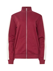 Long Tall Sally Red Side Panel Zip Up  100% Cotton Sweatshirt - Image 4 of 4