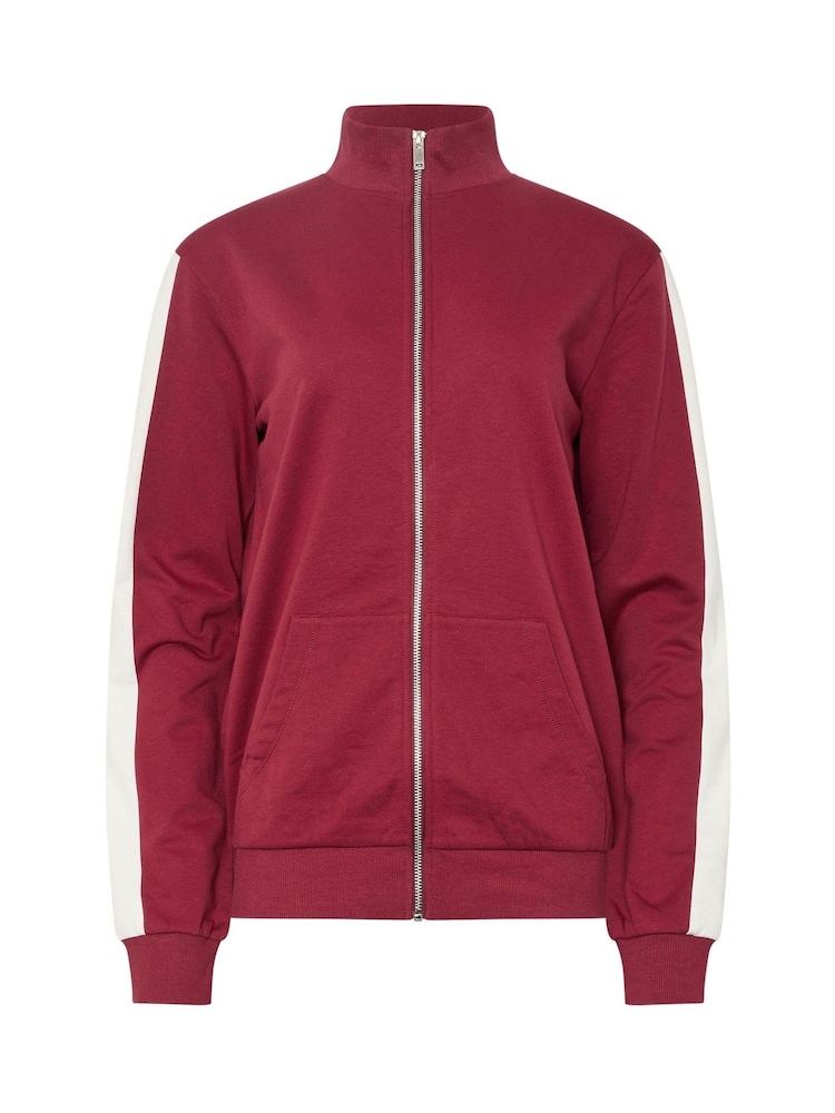 Long Tall Sally Red Side Panel Zip Up  100% Cotton Sweatshirt - Image 4 of 4