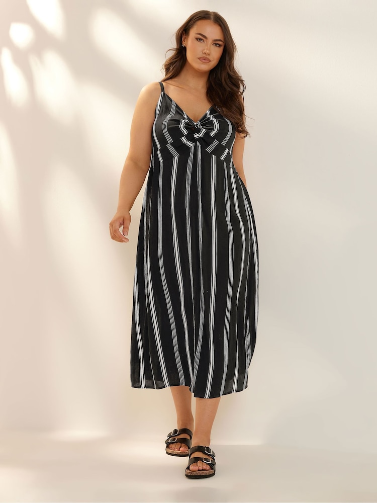 Yours Curve Black Striped Dress - Image 2 of 5