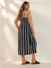 Yours Curve Black Striped Dress - Image 3 of 5