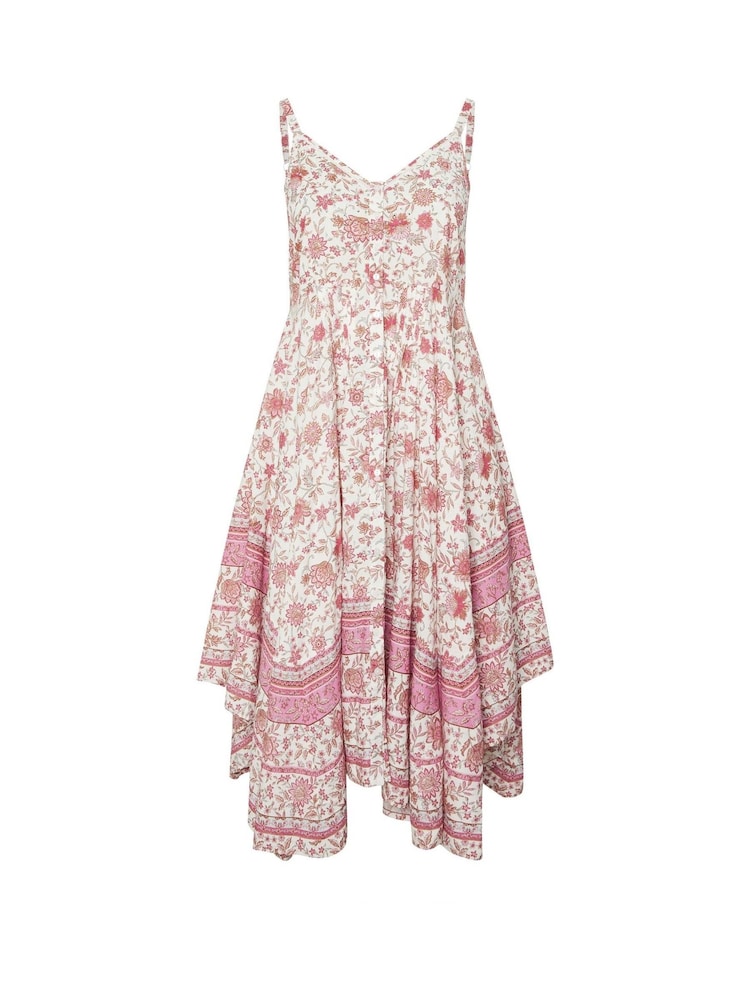 Yours Curve Pink Hankyhem Border Dress - Image 6 of 6