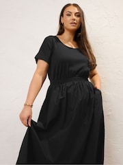 Yours Curve Black Midaxi 100% Cotton Dress - Image 4 of 7