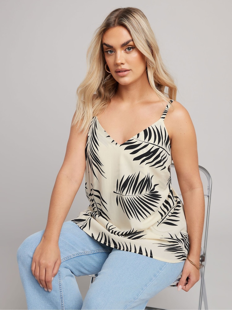 Yours Curve Natural Printed Palm Camisole - Image 1 of 9