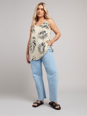 Yours Curve Natural Printed Palm Camisole - Image 2 of 9