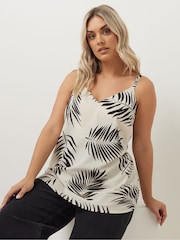 Yours Curve Natural Printed Palm Camisole - Image 5 of 9