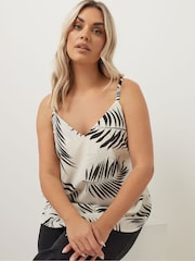 Yours Curve Natural Printed Palm Camisole - Image 8 of 9