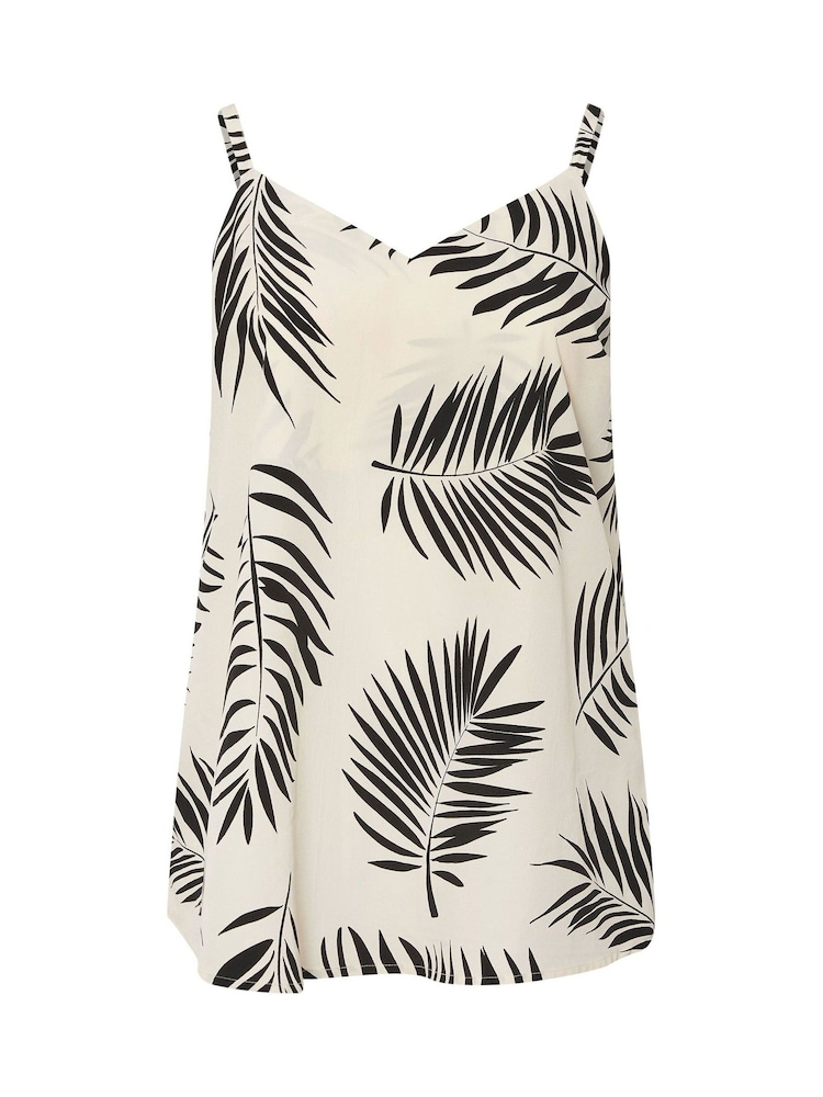 Yours Curve Natural Printed Palm Camisole - Image 9 of 9