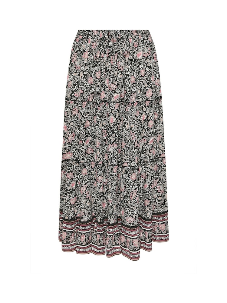 Negro - Yours Curve Tiered Boho Skirt - Imagen 6 de 6 Negro - Yours Curve Tiered Boho Skirt - Imagen 6 de 6