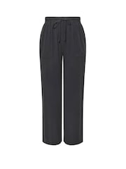 Yours Curve Black Chambray Pull On Wide Leg Trousers - Image 5 of 5