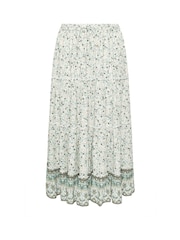 Yours Curve Green Tiered Boho Skirt - Image 10 of 10