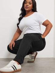 Yours Curve Black Carrot Leg Joggers - Image 1 of 6