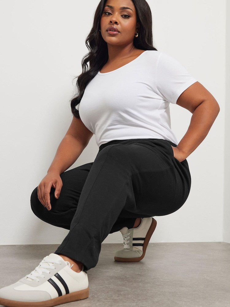 Yours Curve Black Carrot Leg Joggers - Image 1 of 6