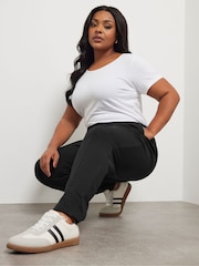 Yours Curve Black Carrot Leg Joggers - Image 5 of 6