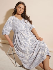 Yours Curve Natural Raglan Prairie Dress - Image 1 of 6