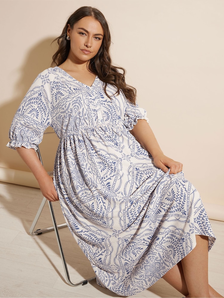 Yours Curve Natural Raglan Prairie Dress - Image 1 of 6