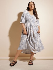 Yours Curve Natural Raglan Prairie Dress - Image 2 of 6