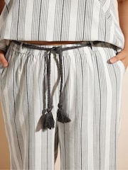 Yours Curve White Stripe Wide Leg Trousers - Image 4 of 5