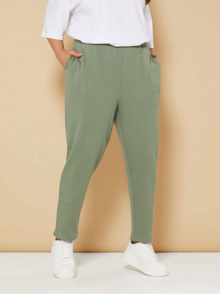 Yours Curve Green Carrot Leg Joggers - Image 1 of 5 Yours Curve Green Carrot Leg Joggers - Image 1 of 5