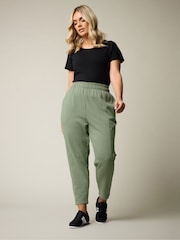 Yours Curve Green Carrot Leg Joggers - Image 2 of 6